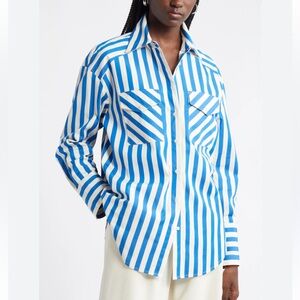 Nordstrom poplin button up- ivory cabana